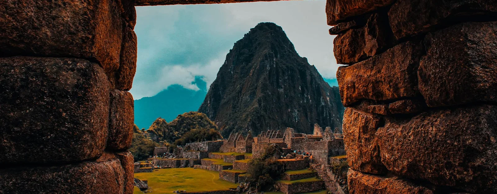 Machu Picchu surrounded by the Peruvian Andes